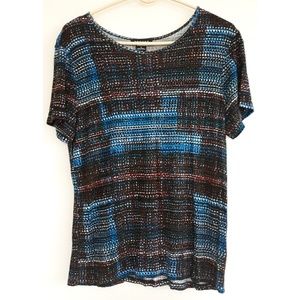 Trouve blue and red geometric printed t- shirt